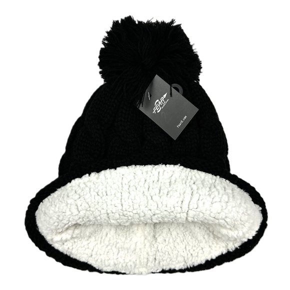 Women’s Fear0 NJ Warmest Plush Insulated Cuff Knit Pom Winter Beanie Hat - Picture 9 of 10